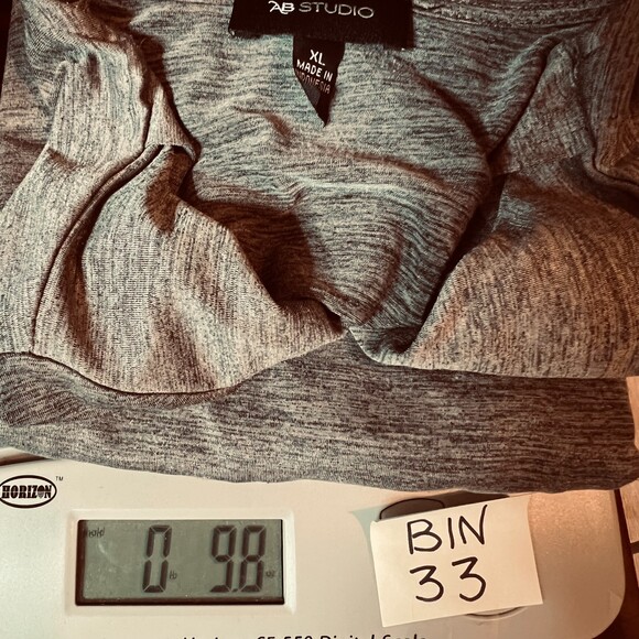 AB Studio Tunic Blouse Womens XL Olive Gray Cascade Front V-Neck Half Sleeve - Picture 14 of 14